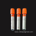 Test tube orange cap clot serum anticoagulant tube